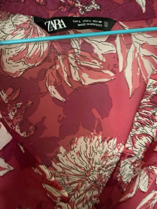 Camisa Zara Volante Estampada Flores