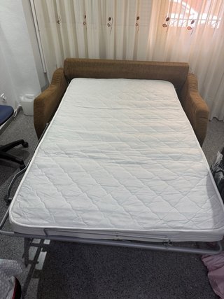 Sofá Cama Beige y Marrón