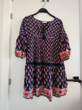 Vestido playero Women'secret azul y rojo