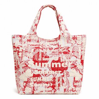 Bolsa de playa verano roja y blanca
