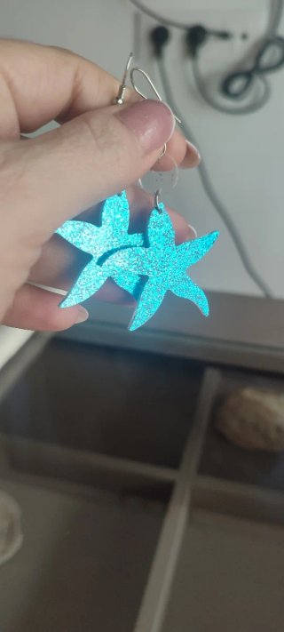 Pendientes estrella azul y plata