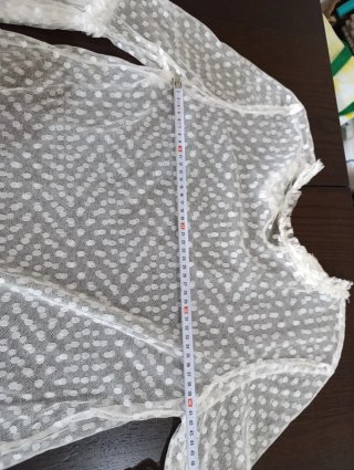 Blusa encaje transparente lunares S