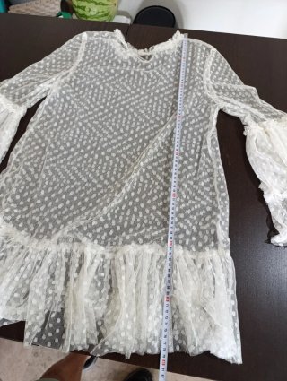 Blusa encaje transparente lunares S