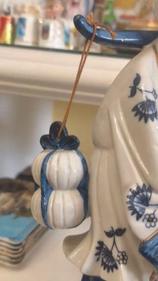 Pareja Figuras Porcelana Pescadores Peint Main