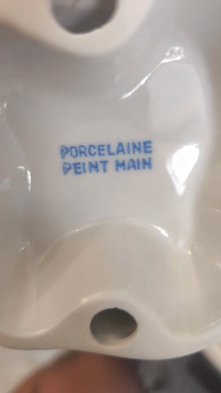 Pareja Figuras Porcelana Pescadores Peint Main