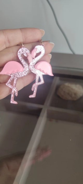 Pendientes Flamenco Rosa brillantes .