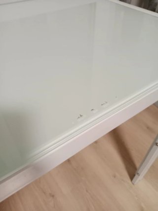 Mesa Comedor Cristal y Hierro Blanco
