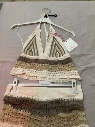 Coordinato copricostume top e pantalone