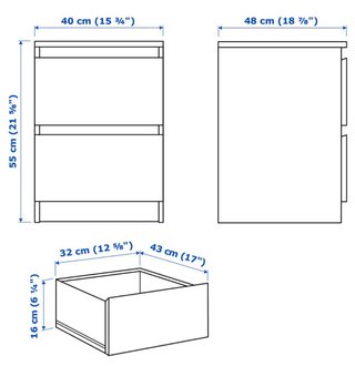 Mesita de Noche Malm Negra Ikea