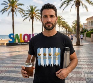 Remera Negra Argentina 2026