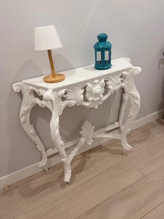 Tavolo consolle bianco in stile barocco
