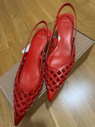 Zapatos Slingback Mango Rojos Mujer