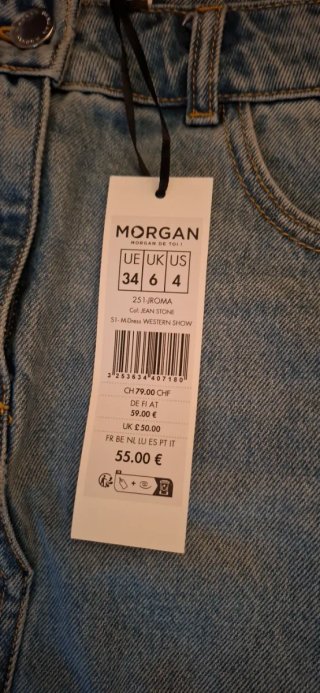 Falda vaquera midi Morgan talle alto azul