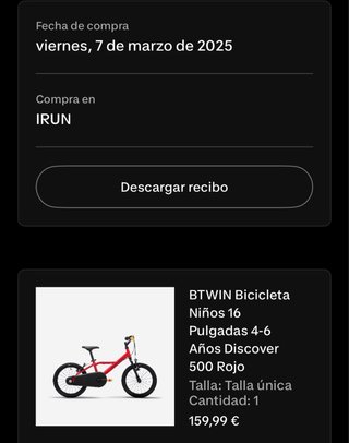 Bicicleta infantil 16 pulgadas roja
