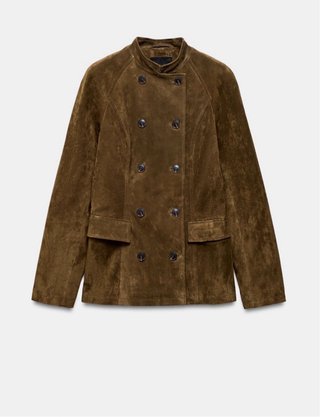 Cazadora Zara Ante Piel Marrón Talla M