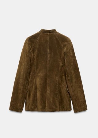 Cazadora Zara Ante Piel Marrón Talla M