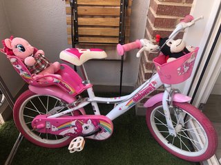Bicicleta infantil unicornio rosa 16 pulgadas