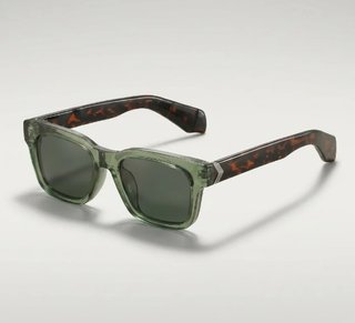 Gafas de sol de pasta verdes y carey
