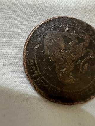 Moneda Antigua España 1870 Diez Céntimos