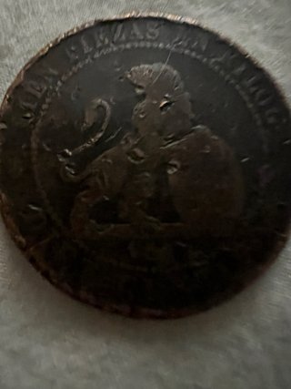 Moneda Antigua España 1870 Diez Céntimos