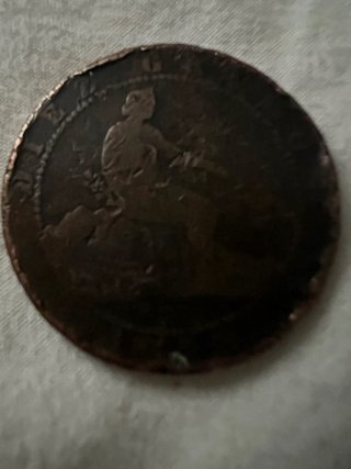 Moneda Antigua España 1870 Diez Céntimos
