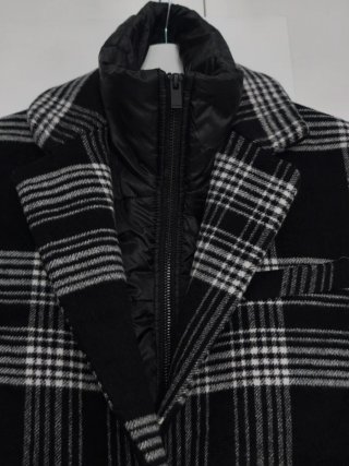 Abrigo Desigual cuadros blanco y negro