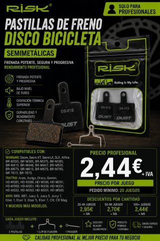 Pastillas Shimano Tektro Avid marca RISK