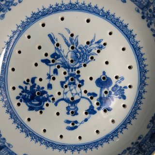 Cuenco escurridor Chino Din Qing Qianlong c.1750