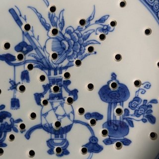 Cuenco escurridor Chino Din Qing Qianlong c.1750