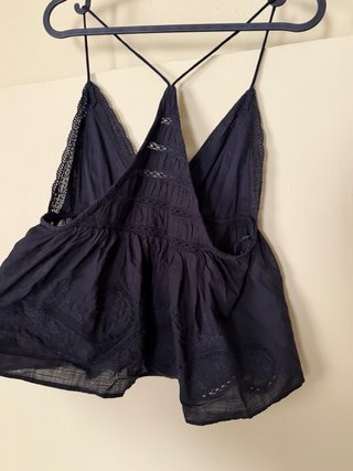 Top boho bordado Zara negro