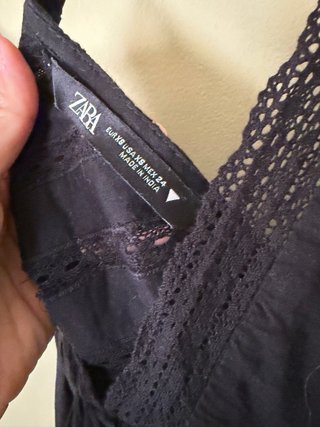 Top boho bordado Zara negro