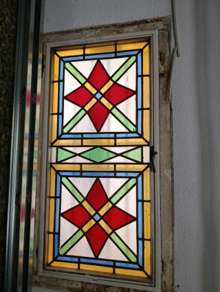 Ventana vidriera emplomada vintage