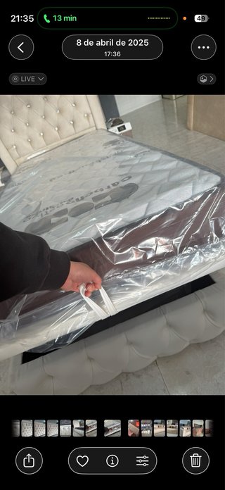 Cama capitoné 90x190 cm
