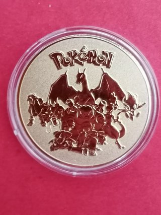 Moneda Pokemon Pikachu Dorada
