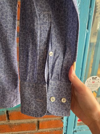 Camisa Etro Algodón Microestampado Azul