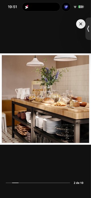 Isla de cocina VADHOLMA Ikea hasta el 3/08