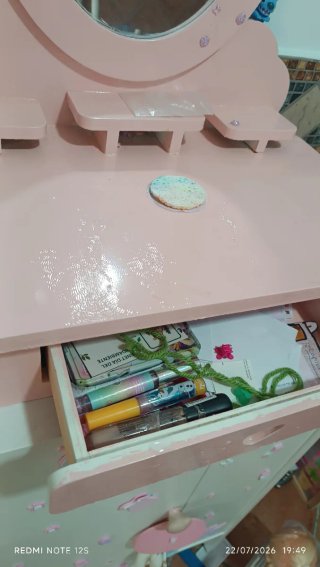 Toeletta per bambini rosa con specchio