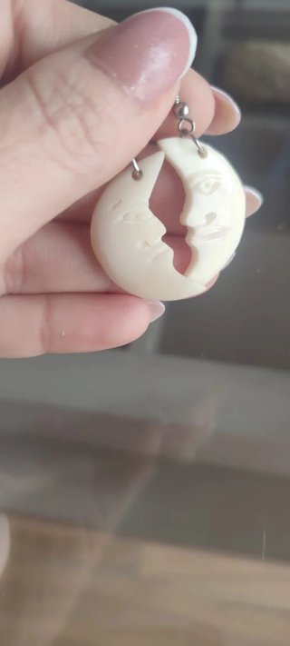 Pendientes Luna Caras Plata