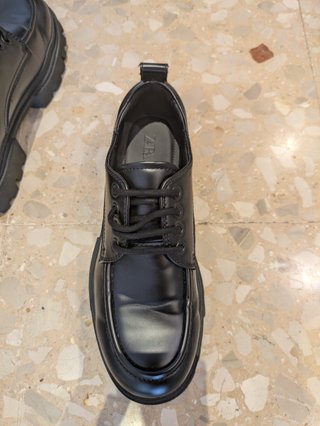 Zapatos Zara Volumen Bordón Negro Talla 44