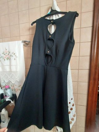 Vestido Negro Talla S - Hecho en Italia