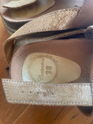 Sandalias Contentina Cuero T38 Beige/Oro