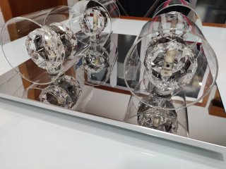 Lámpara de cristal y metal
