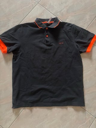 Polo Sun68 Nero Arancione Taglia S