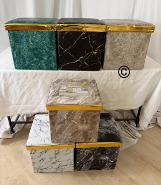 Pouf marmo e velluto