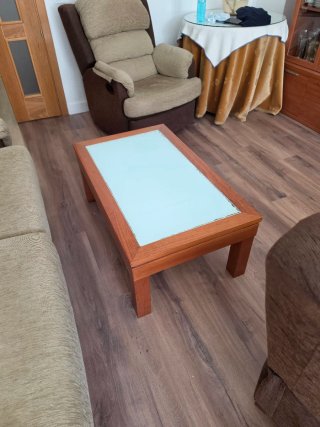 Mesa de centro madera y cristal