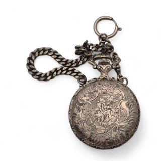 RELOJ DE BOLSILLO CLYDA PARIS QUARTZ PLATEADO