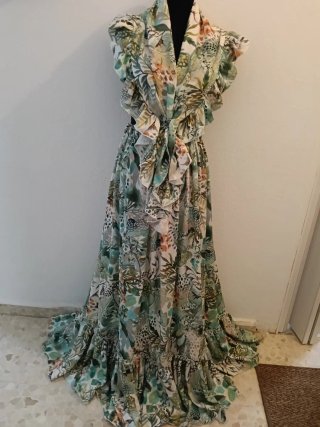 Falda y mantoncillo flamenca verde