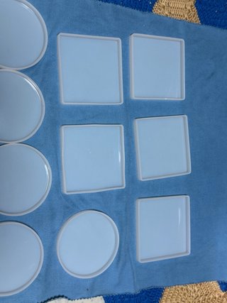 Pack 10 Moldes Resina Posavasos Redondos/Cuadrados