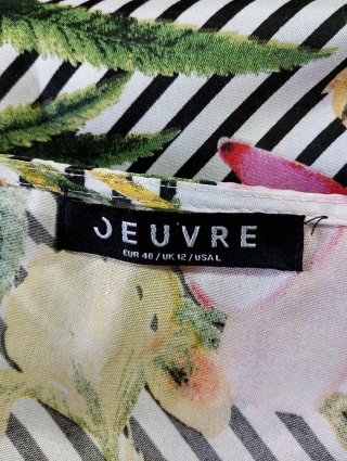 Vestido Jeuvre Estampado Floral Rayas