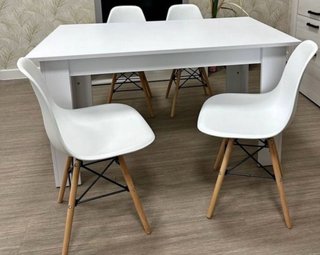 Tavolo da pranzo/cucina in legno bianco Sklum